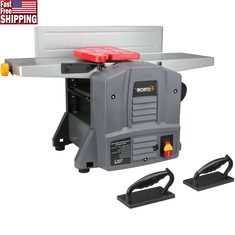 

8-Inch Jointer Planer 13A Motor Variable Speed Woodworking Tool Adjustable Cutting Depths Heavy Duty Extendable Table