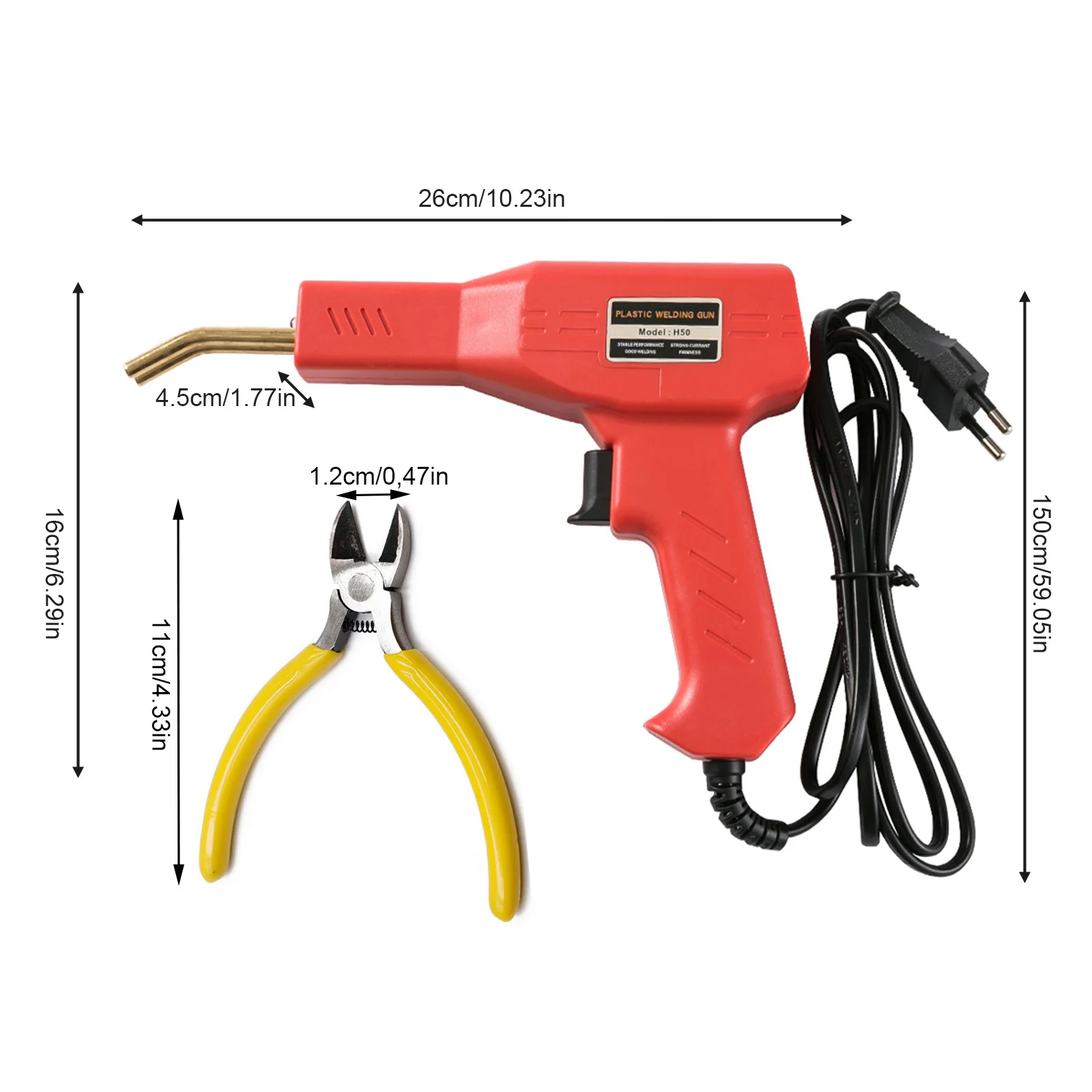 50W Plastic Welder Car Bumper Crack Repair Machine with Pliers Staples Plastics Welding Gun Repair for Auto Body Dent Removal