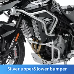 Motorcycle Upper&Lower Bumper Crash Bar Engine Guard Protector  Fairing Highway Crash Bar Bumper for Triumph Tiger 850 900 GT