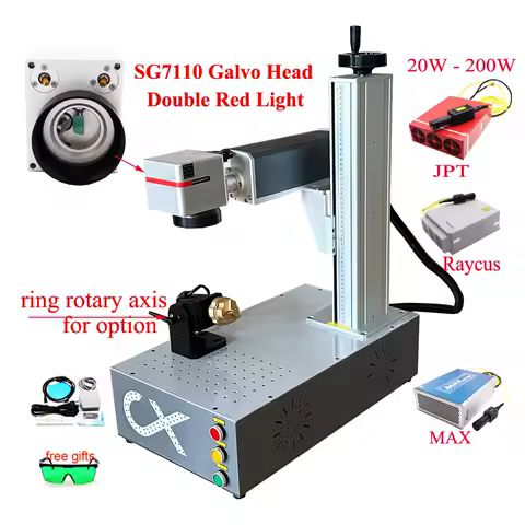 3 Red Lights Galvo SG7110 50W 30W Fiber Laser Marking Machine JPT MOPA M7 100W 200W Raycus MAX for DIY Jewelry,Gold,Silver,Ring