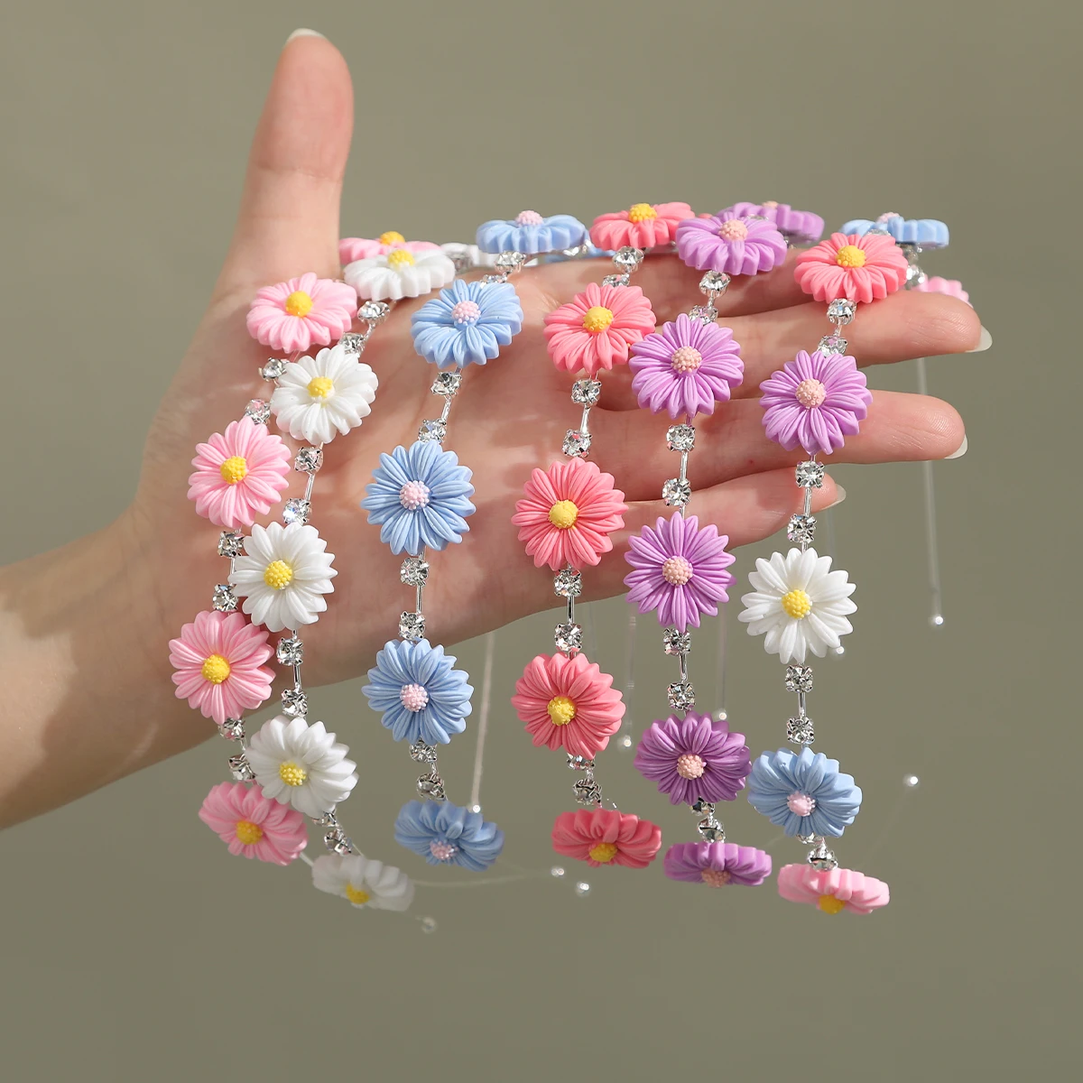 Sunflower Headband Girls Beach Flower Hair Hoops Hairbands Summer Sweet Rhinestone Headbands Fashion Hair Accessories