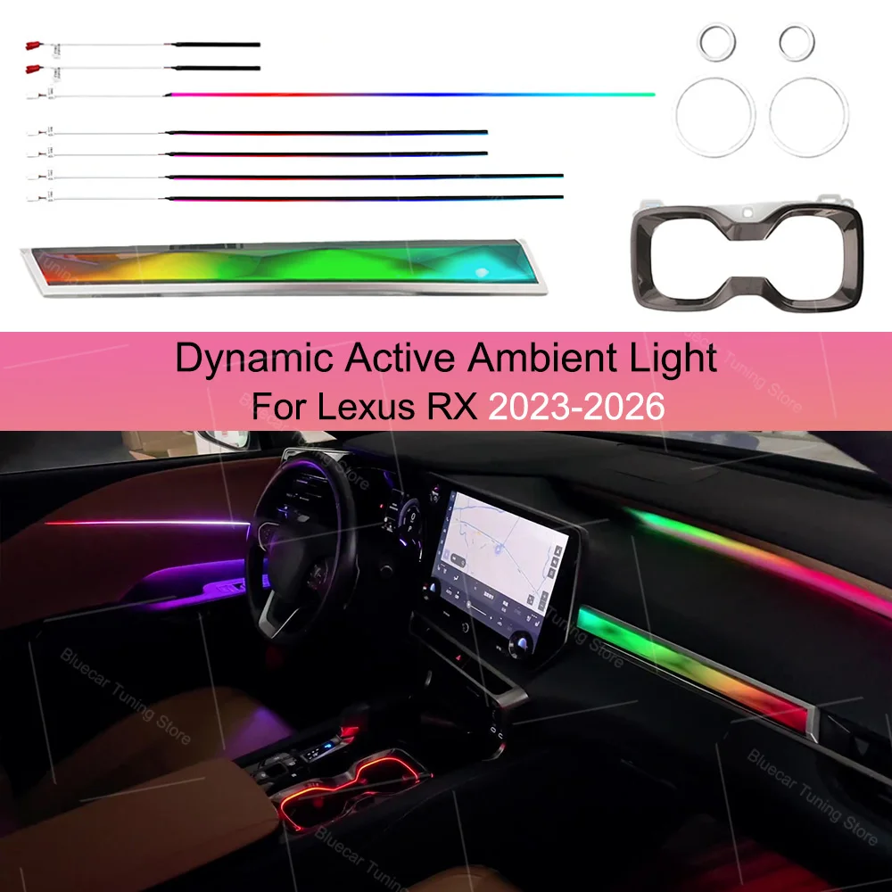 Dynamic Ambient Light For Lexus RX Dynamic Upgrade Accessories Atmosphere Lights Car Accessories 2023-2026 Left Hand Drive