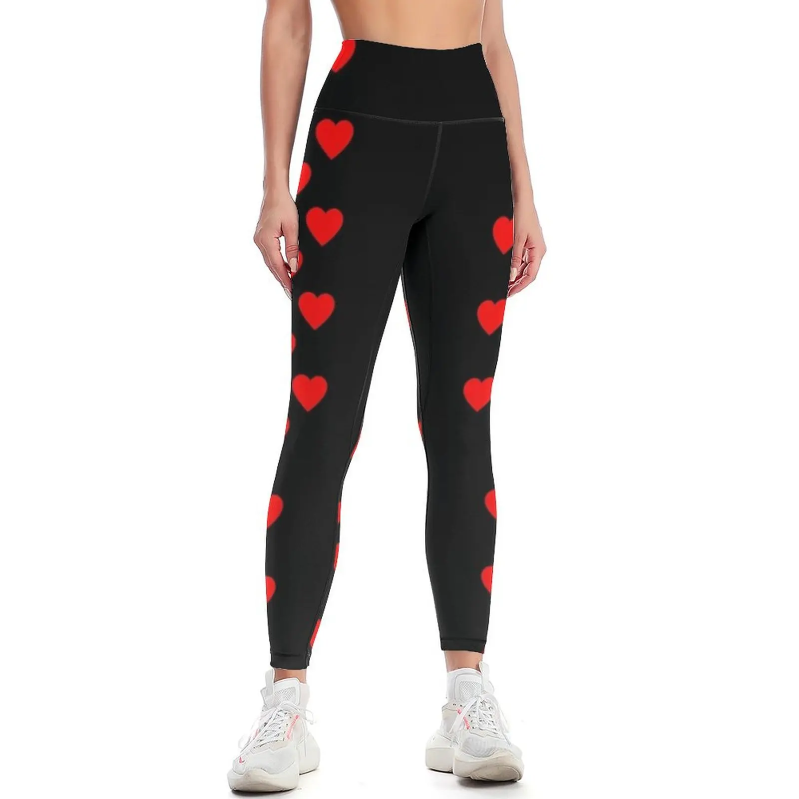 

Big Red Hearts Leggings Leginsy push up Tight fitting woman gym sportswear woman Clothing fitness Womens Leggings