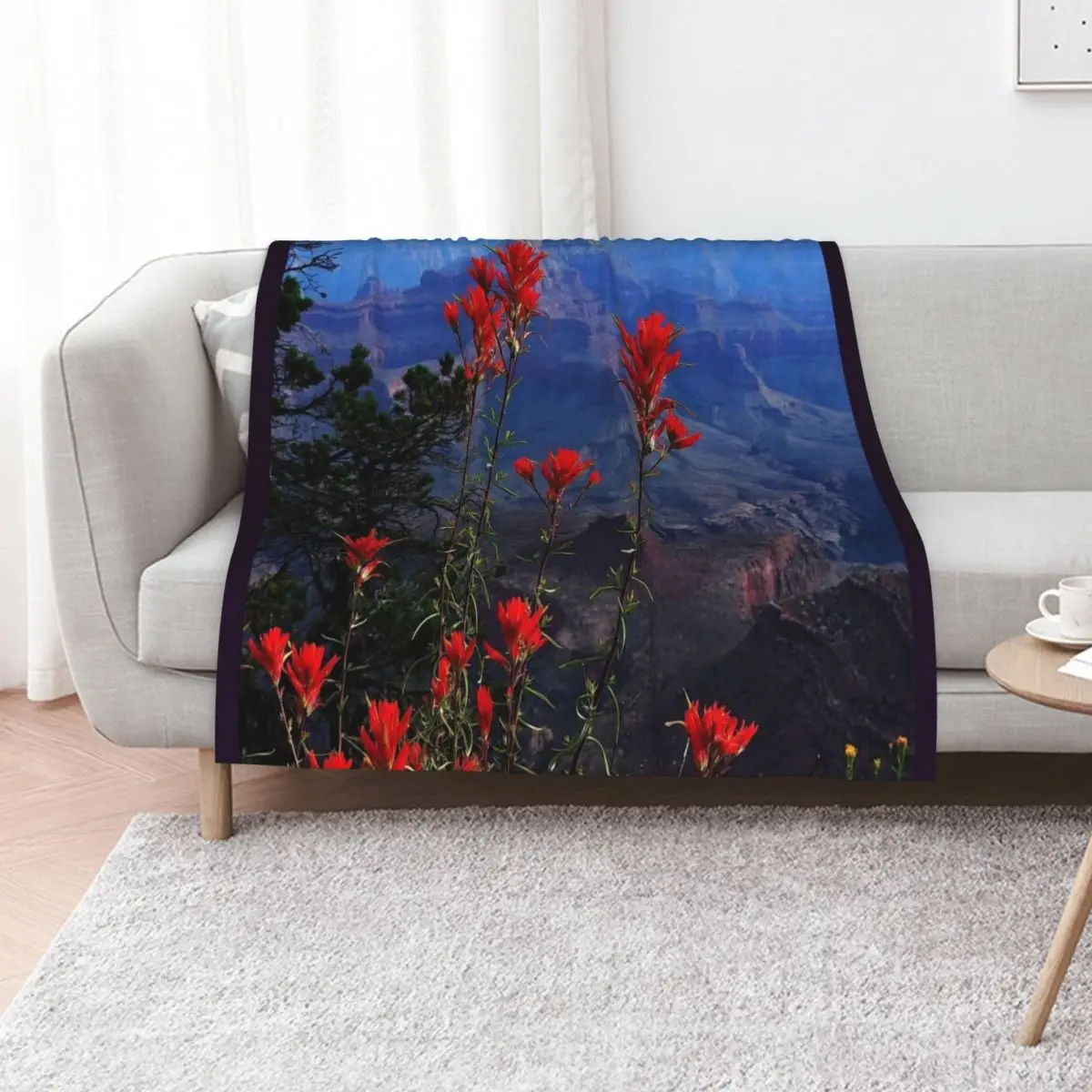 

Desert Paintbrush Wildflowers Grand Canyon Arizona Throw Blanket Luxury Throw funny gift Plaid Kid'S Blankets