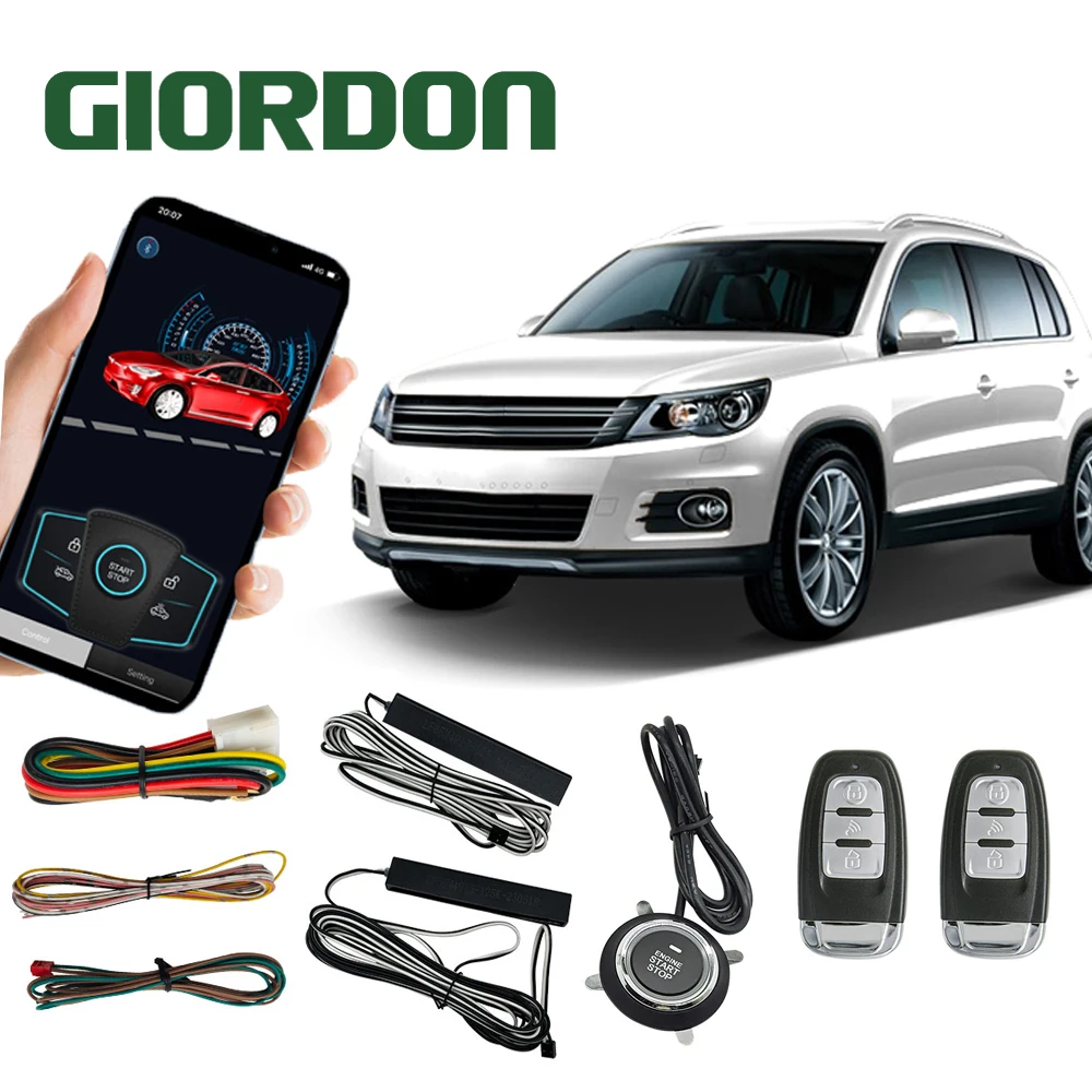 

PKE Car Alarm Remote Control System, Keyless Entry, Engine Start, Push Button, Automatic induction central locking