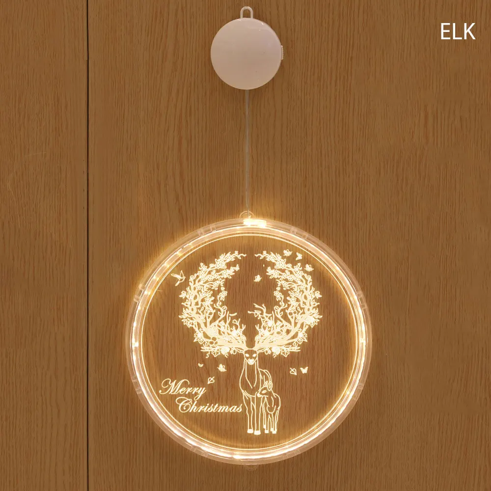 Merry Christmas LED Fairy Lights Santa Claus Elk Bedroom Living Dining Decoration New Year Gift Christmas Tree Hanging Light image 3