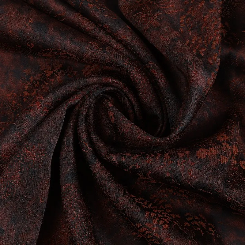 Rayon chiffon jacquard fabric shirt set Chinese-style dress armor and suit