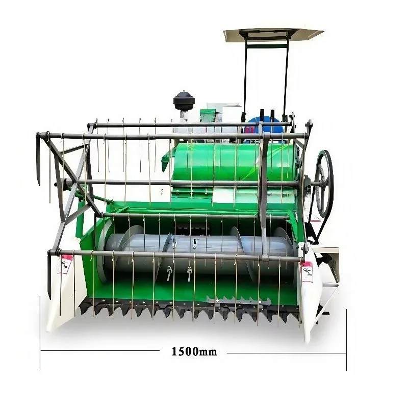 Crawler rice and wheat combine harvester, rice and wheat self-propelled harvester threshing