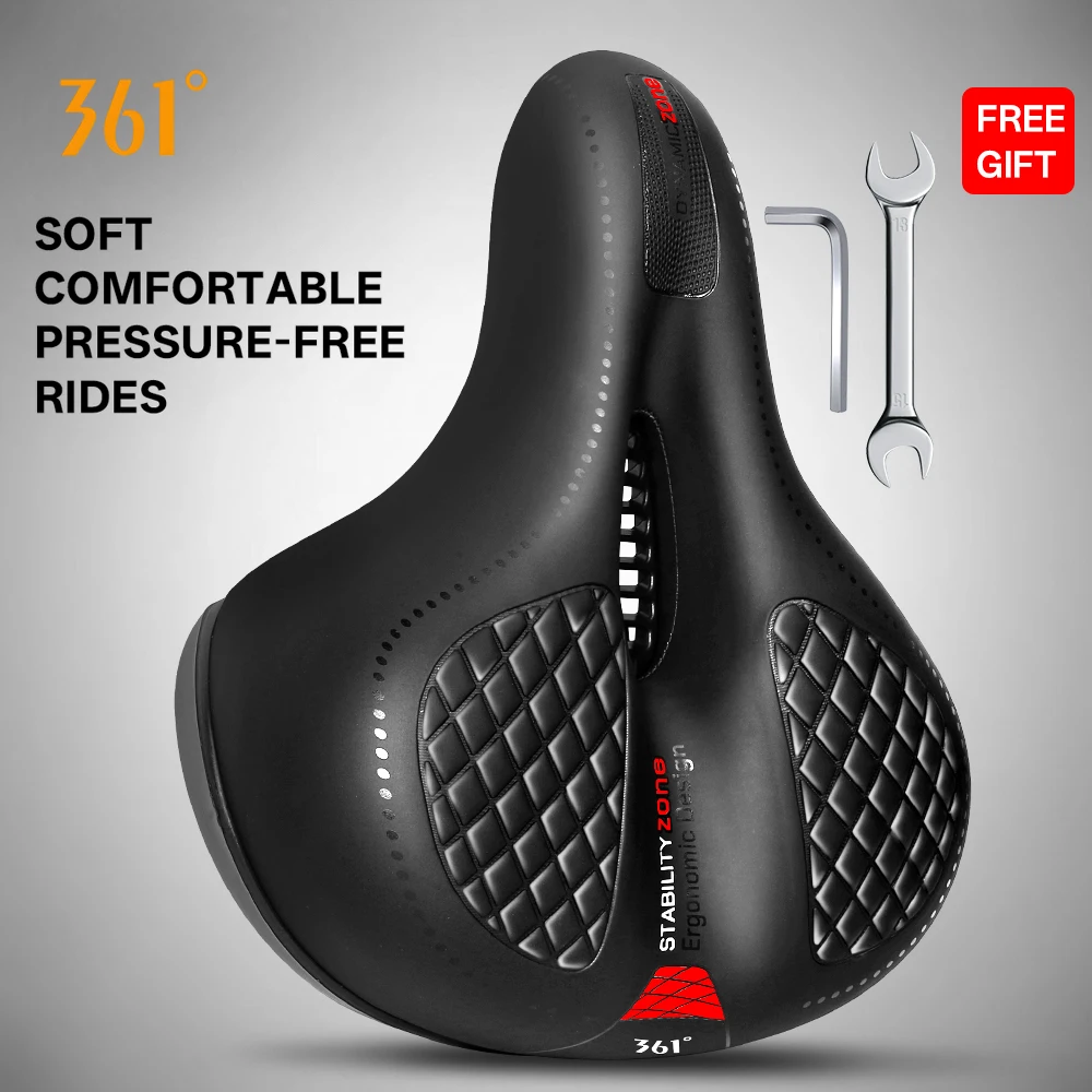 

361 Degrees Bike Saddle Soft Comfortable Bicycle Seat Cushion Thicken Ergonimic MTB Road Cycling Chair Hollow Breathable Saddle