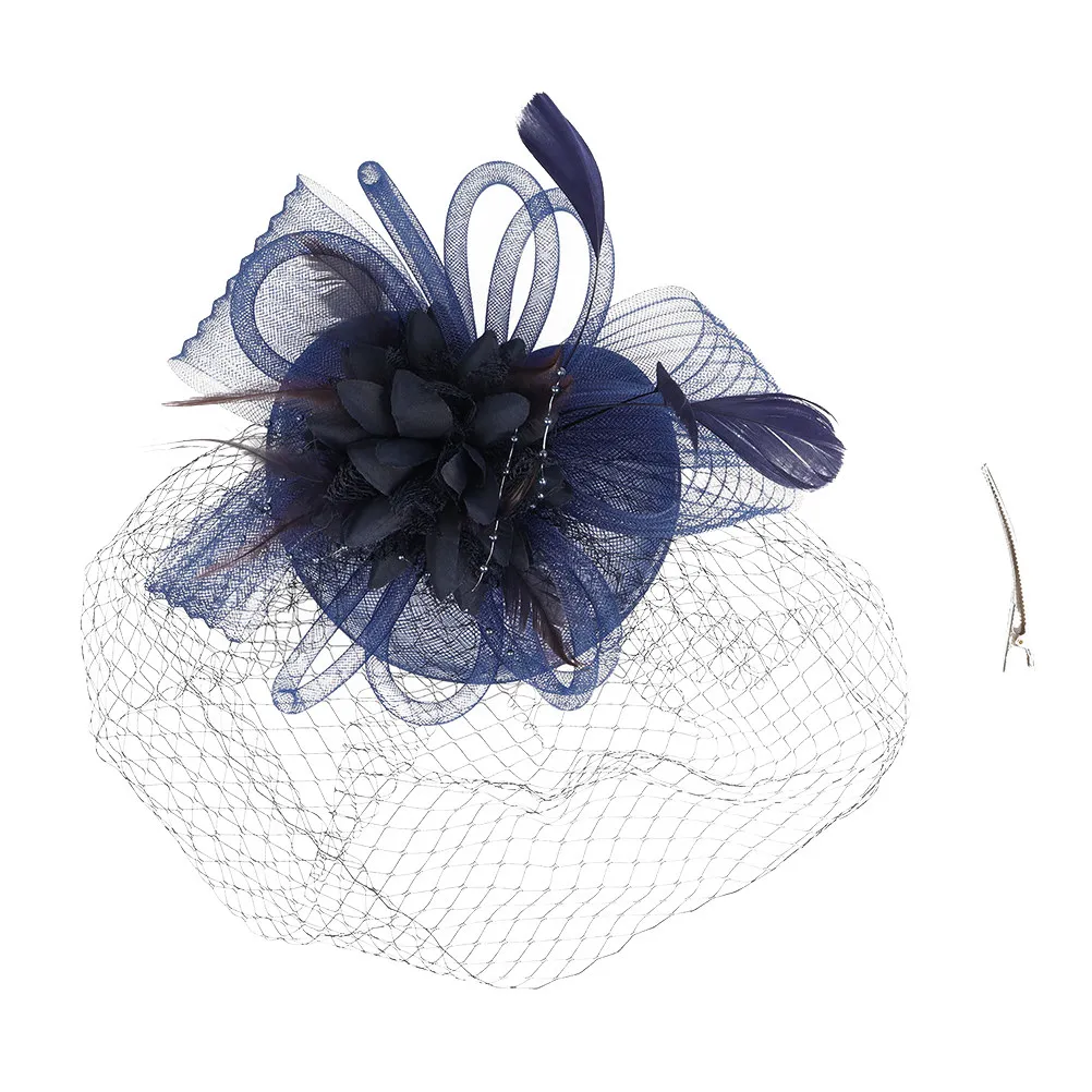 

Flower Fascinator Headband Elegant Cocktail Wedding Tea Party Hat Hair Accessory Charming Glamorous Women