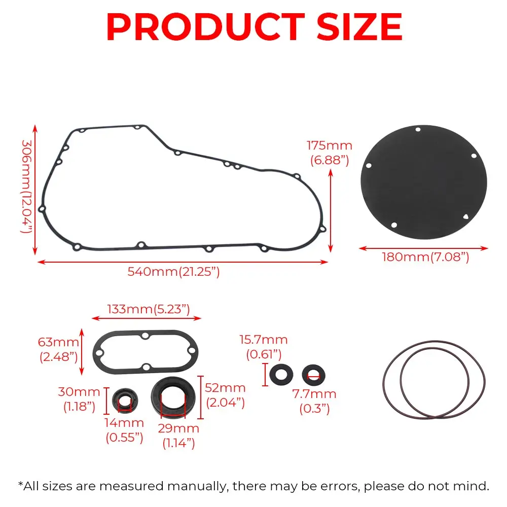 Primary Case Gasket Set For Harley-Davidson Dyna and Softail 1994 1995 1996 1997 1998 1999 2000 2001 2002 2003 2004 2005 2006