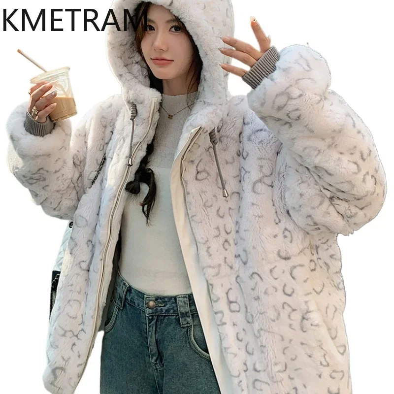 Real Rex Rabbit Fur Coat Women with Hood 2024 Trending Fashion Winter Clothes Woman Luxury Fur Jacket New in Outerwears шуба