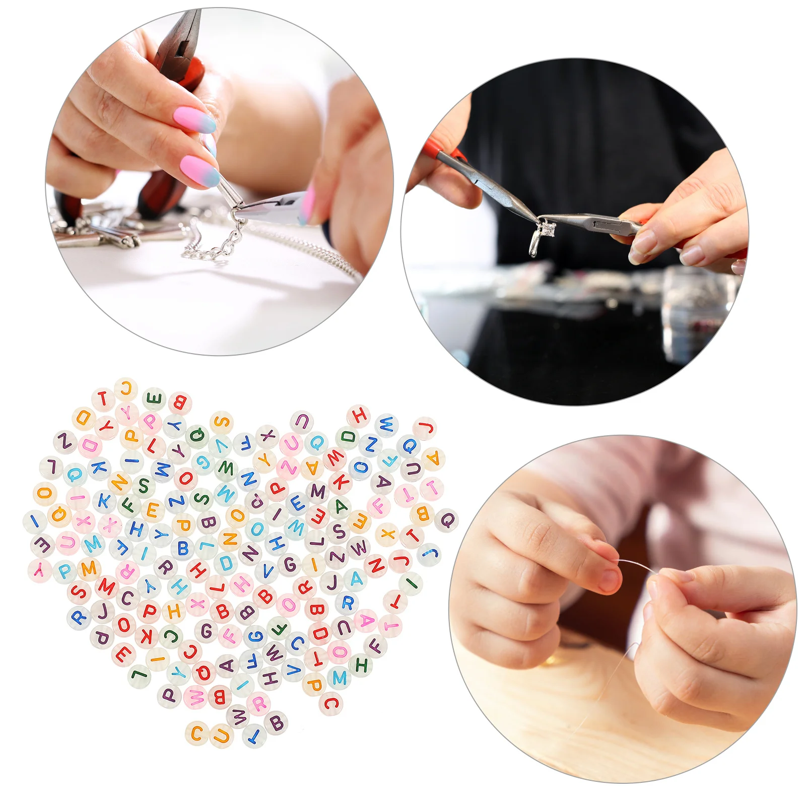 500 قطعة توهج ملون في الظلام الخرز السلس الجولة مضيئة فاصل DIY بها بنفسك مجوهرات سوار قلادة صنع لوازم الحرفية السائبة