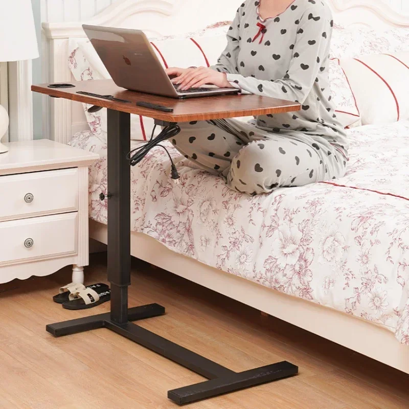 Adjustable Computer Desk – Movable Bedside Table, Foldable Laptop DeskHeight Adjustable Office Furniture with Hidden Wheels.