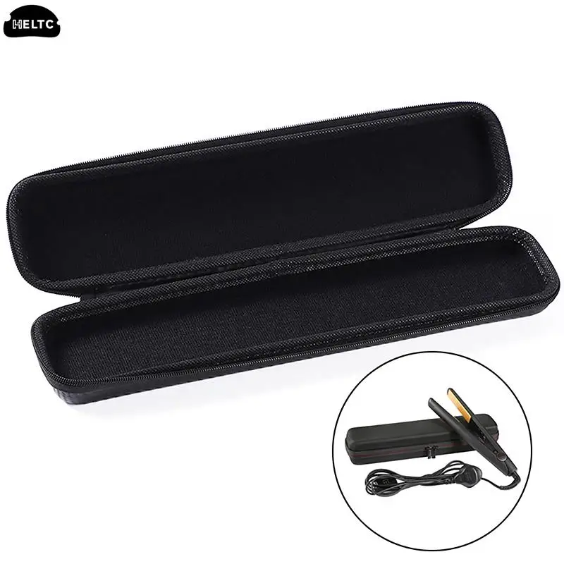 Black Portable  Hair Straightener Storage Bag Curling Iron Storage Container Hair Straightener Protective Travel Carrying Case