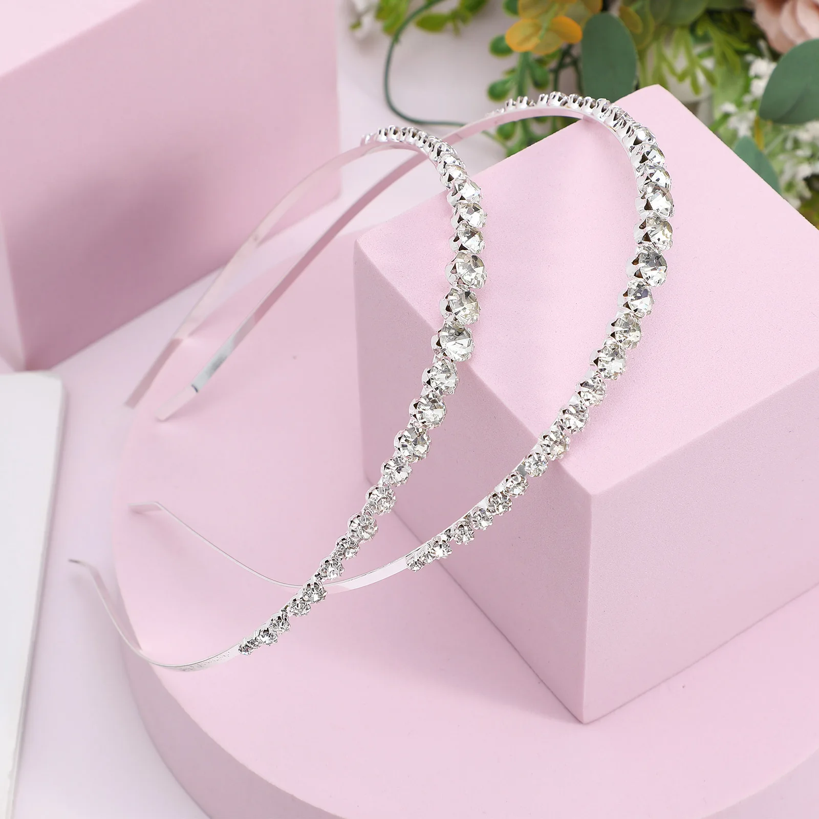 

2pcs Crystal Bands Hair Hoops Lightweight Headdress Headwear Party Photo Props Hair Accessories For Girls Kids