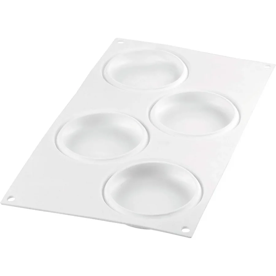 

"Kit Tarte Ring 100" Silicone Mold with 4 Cavities 3.94 Inch Diameter x 0.59 Inch High, Plus 4 Heat-Resistant Perforated Plastic