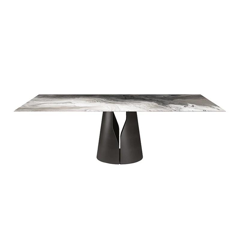 

Dining table light luxury modern simple rock slab, rectangular dining table