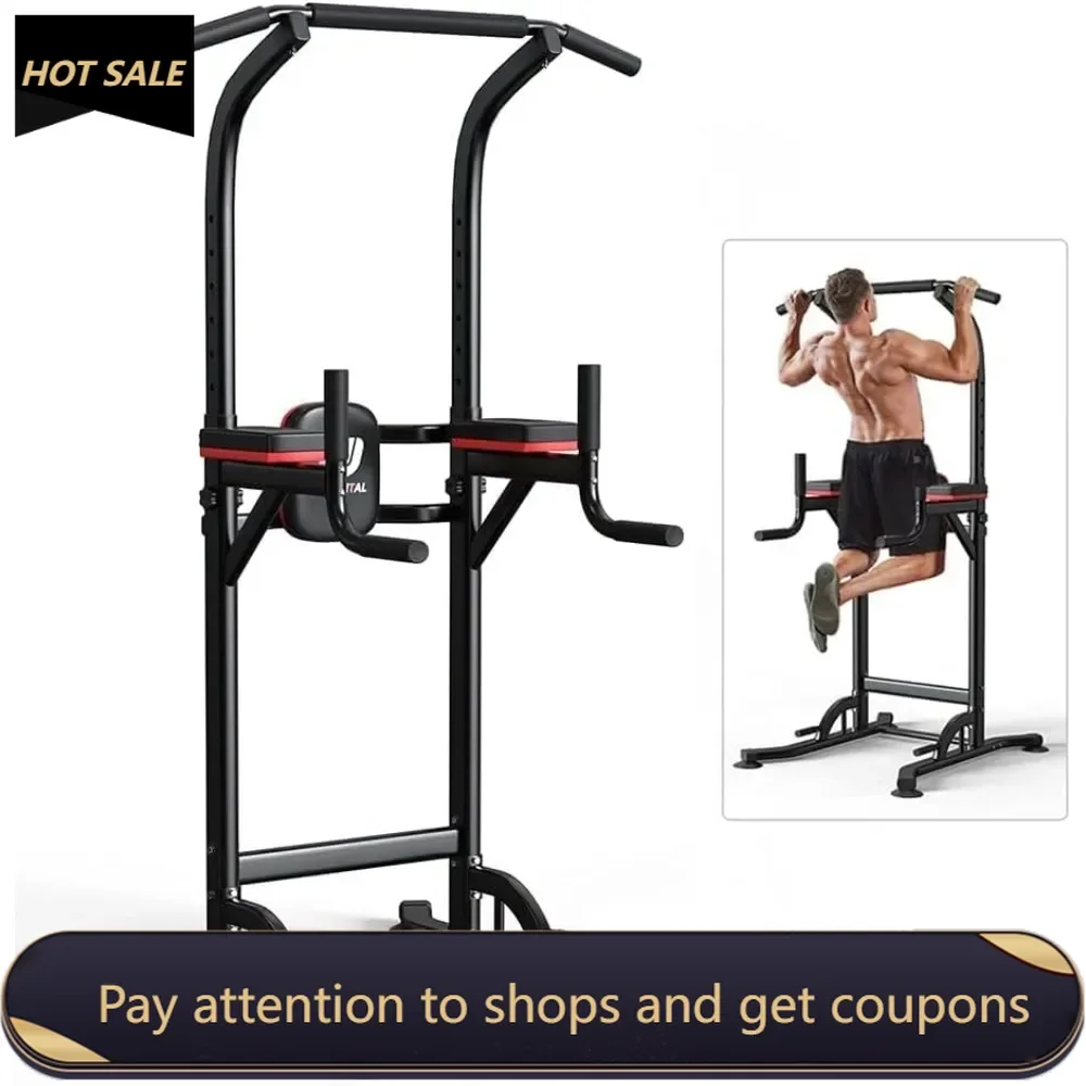 Pull Up Bar Power Tower Dip Bar Station Dip Stand Multi-Functional Workout Equipment Strength Training Machine  Home Gym