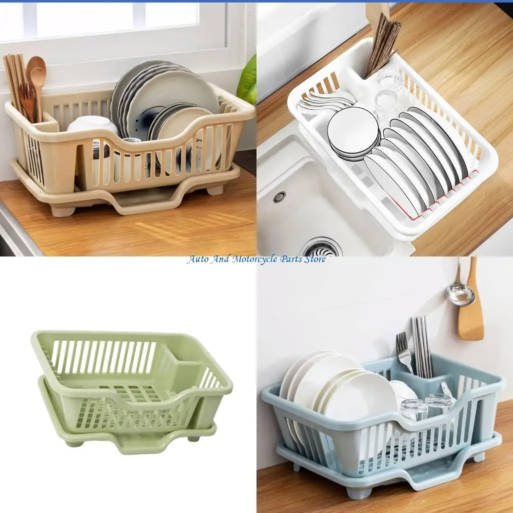 

P9FD Oversized Car Bowls Drainer with Multiple Compartment Designs Sturdy Plastic Bowls Rack for Plates Bowls Cutlery & Cookware
