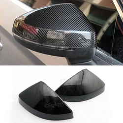 Couvercle de rétroviseur noir brillant, en Fiber de carbone, pour Audi A3 S3 8V RS3, 2013, 2014, 2015, 2016, 2017, 2019, 2 pièces