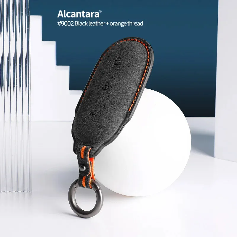 

For Leading Ideal Lixiang L9 L8 L7 Car Key Case Keychain Suede Smart Remote Cover Shell Protector Accessories 2023 2024 2022
