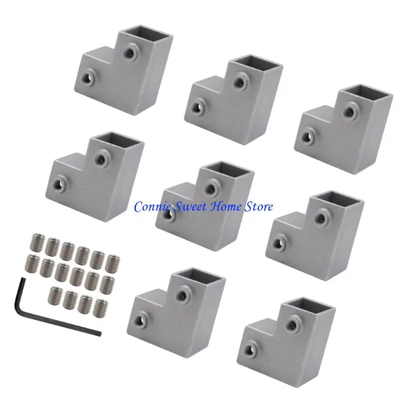 LXAF Square Pipe Fixed Joint Storage Rack Connector Aluminum Alloy T Joint Fittings Connection Fastener Easy to Install