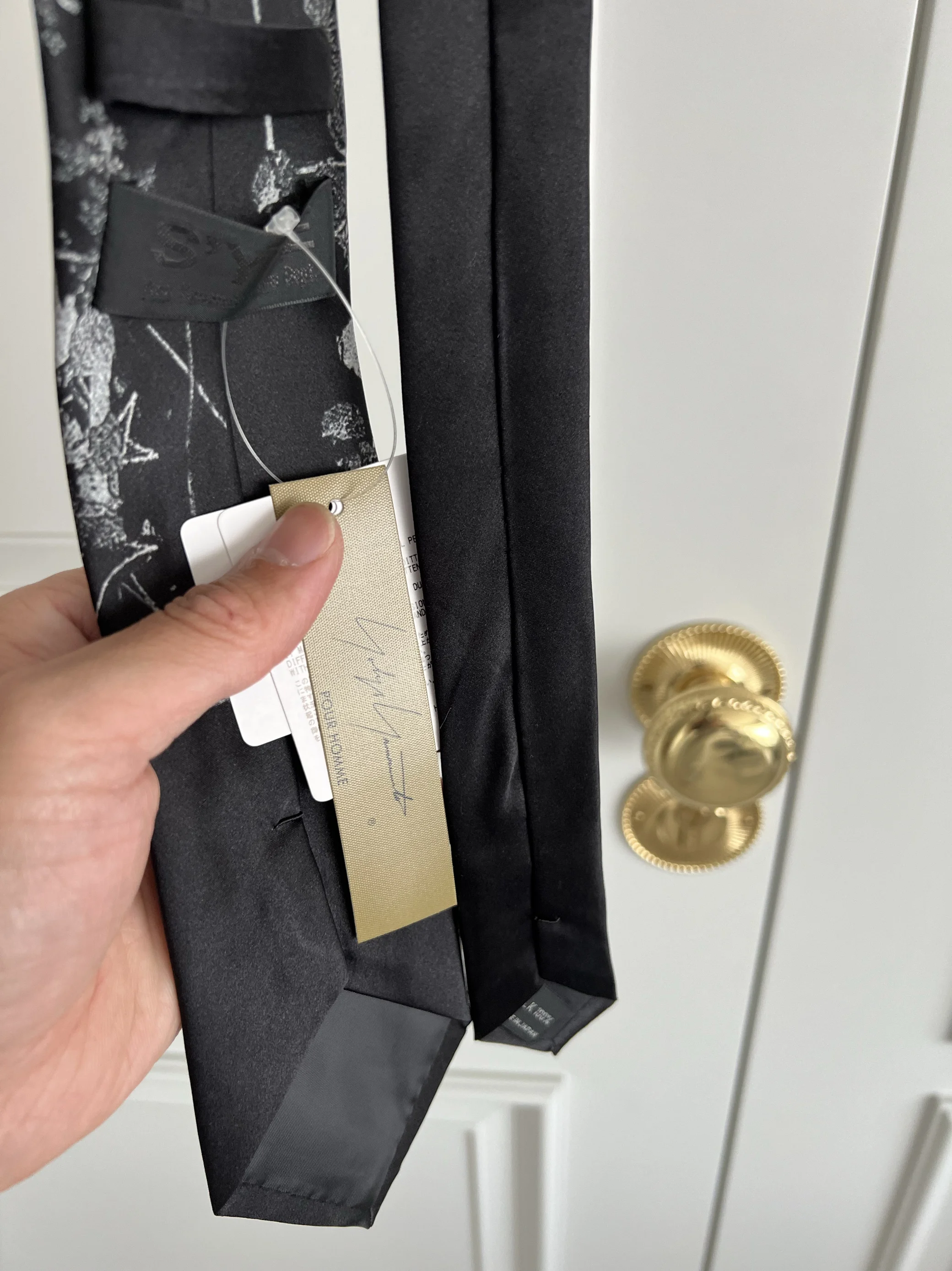 TOP-YAMAMOTO original design flower and bone tie print for women