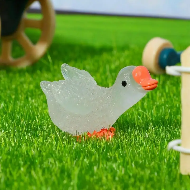 30 peças resina brilhante gansos estátua para escritório sala estar decoração noctilucence animal estatueta cena a2ub