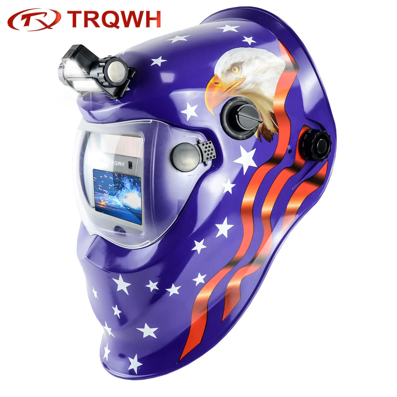 Auto Darkening Welding Helmet for Men with Light True Color Solar Powered Welding Hood with 2 Arc Sensor Wide Shade 4/9-13