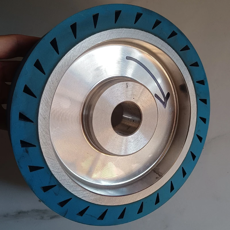 8 Zoll 200*50*32mm Zentrifugales Gummirad mit Aluminiumkern für Poliermaschine, Bandschleifrad, elastisches Metallwerkzeug – Detail 3