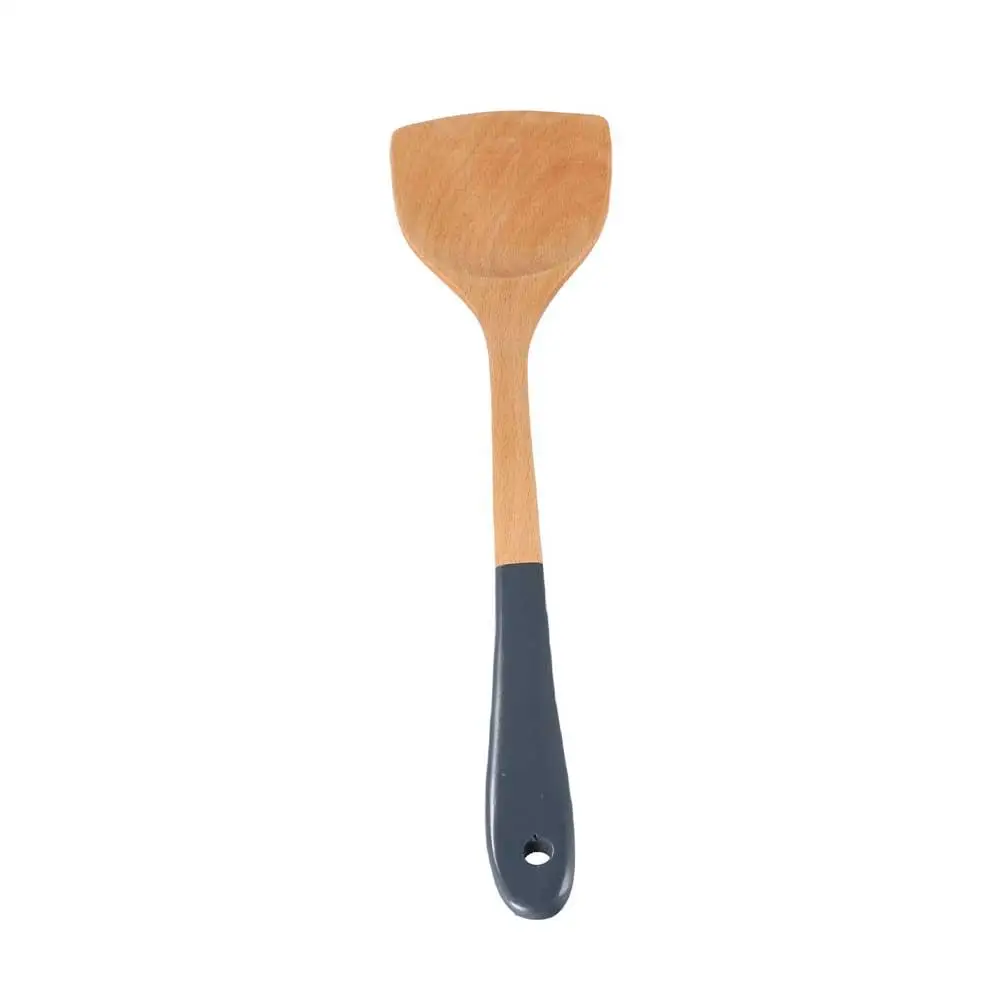 Natural Wood Turner Rice Colander Cookware Tableware Cooking Soup Ladle Strainer Spoon Spatula Rice Scoop