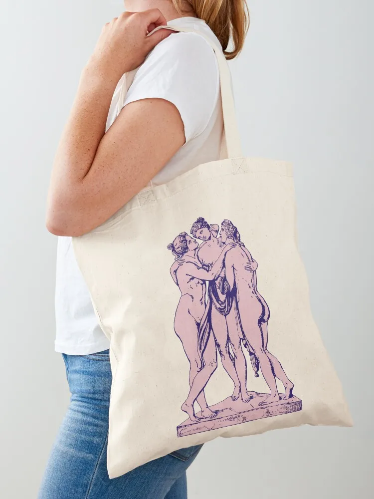 Greek Mythology Danish Pastel The Three Graces Light Academia Art Museum Poster Tote Bag
