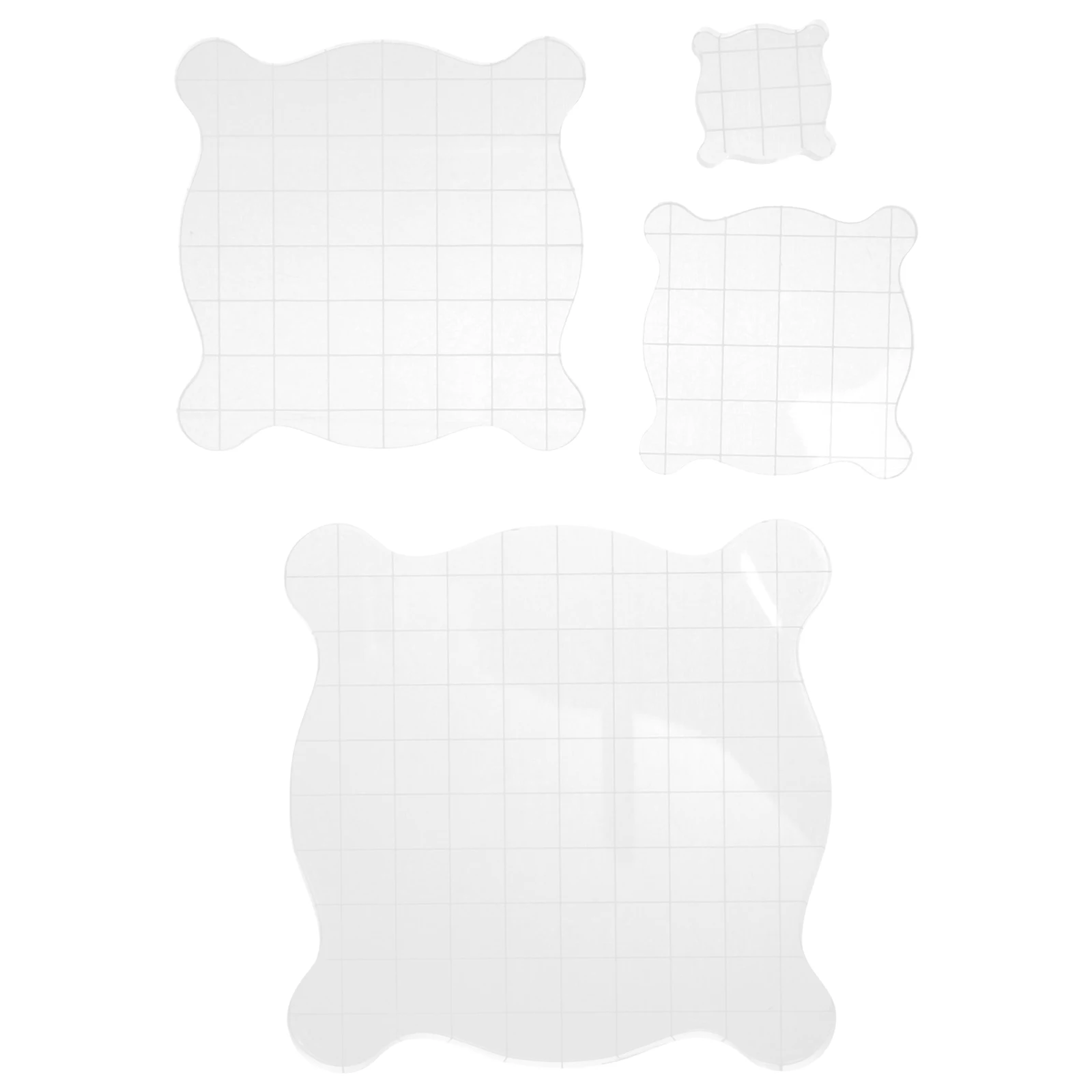 

4Pcs Acrylic Stamp Block Set Transparent Smooth Surface for Stamping DIY Cards Invitations Scrapbook Supplies Clear Stamp Block