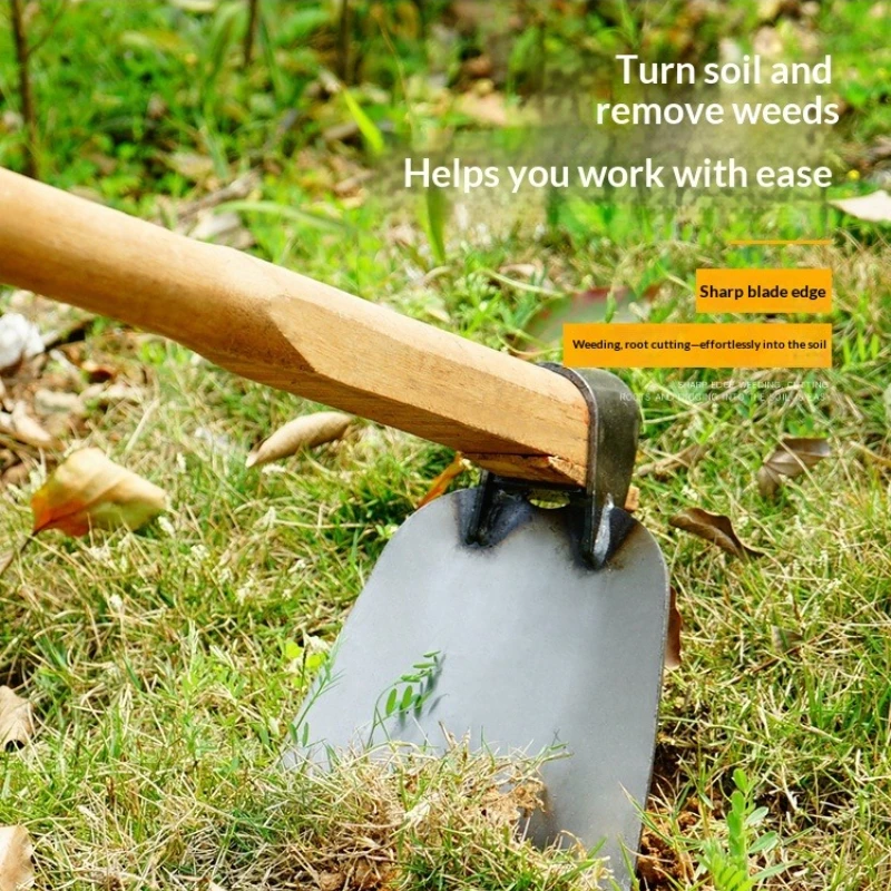 Outdoor Dual-Purpose Thickened Steel Large Hoe for Gardening Clearing Weeding Farming Heavy-Duty Durable Hand Tool