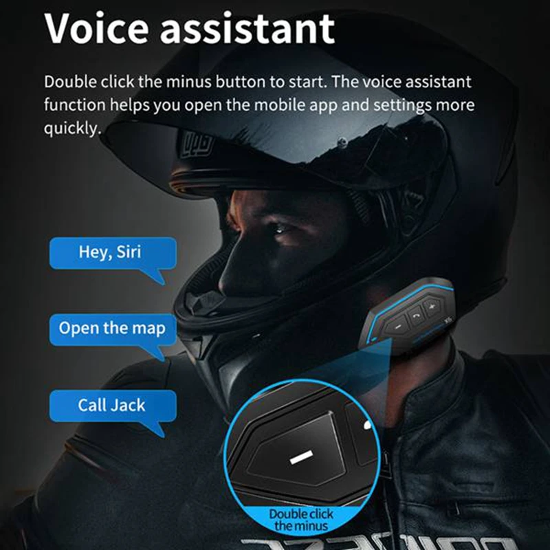 

2 Pcs X6 Helmet Bluetooth Headphones BT5.0 800MA Motorcycle Riding Wireless Call Stereo Anti-Jamming Waterproof Headset