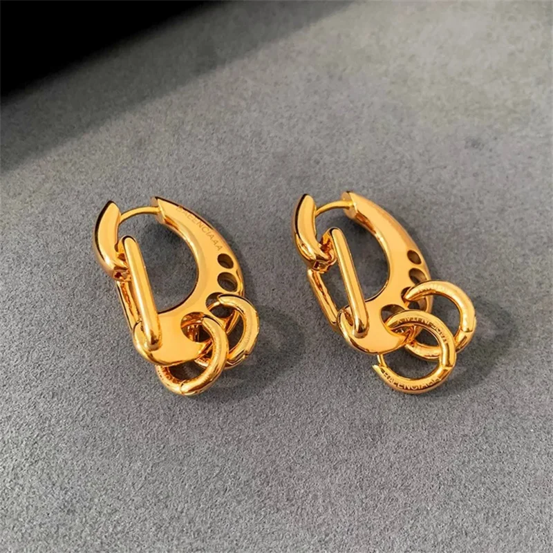 

Europe/America Exaggerate Multi Ring Earrings Women's Light Luxury Small Circle Fashionable Niche Design Unique Charm Jewelry