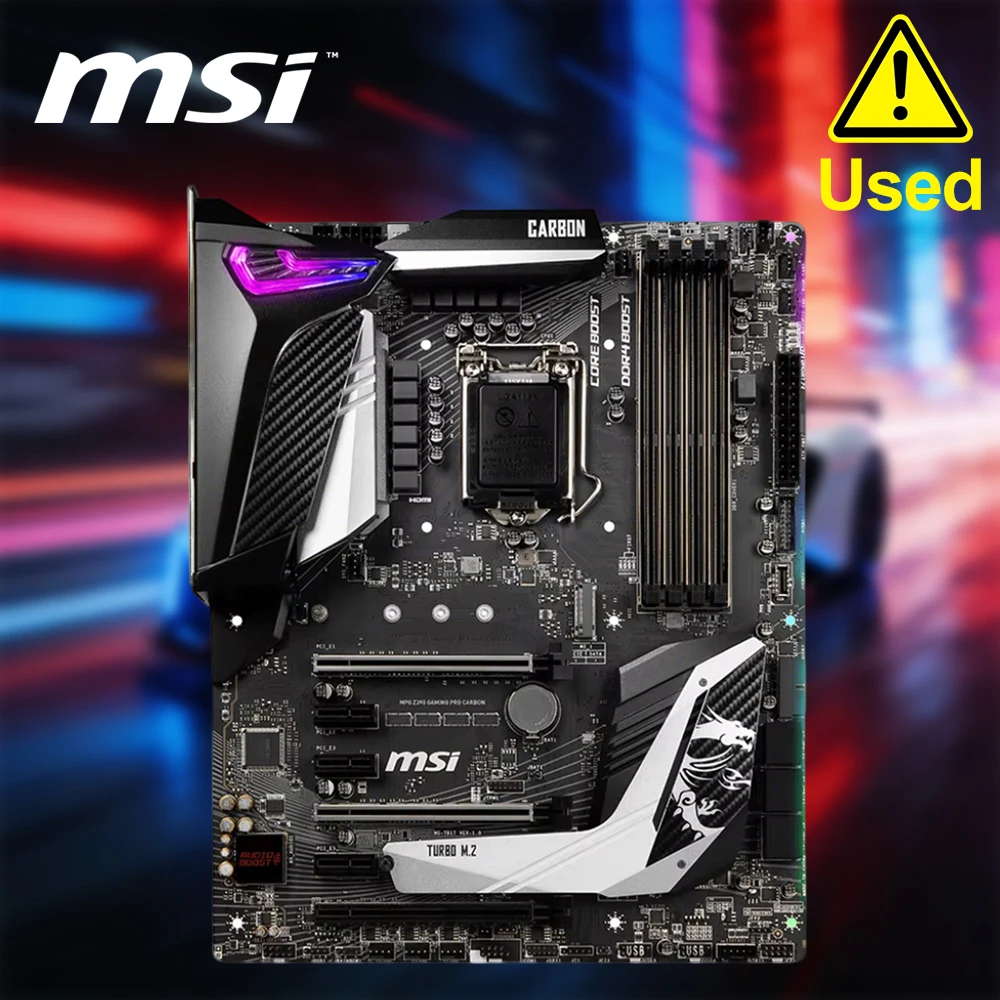 MSI MPG Z390 Gaming PRO Carbon LGA1151 (Intel 8th and 9th Gen) M.2 USB 3.1 Gen 2 DDR4 HDMI DP SLI CFX ATX Motherboard