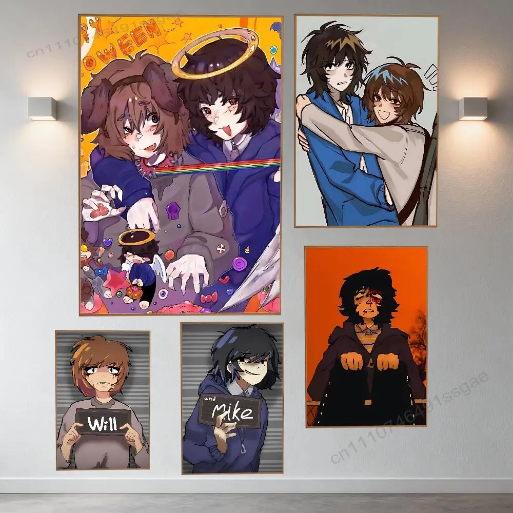 

onewheatmark Will and Mike Poster Wall For Sticky Decoration Waterproof Home Living Room Bedroom Bar