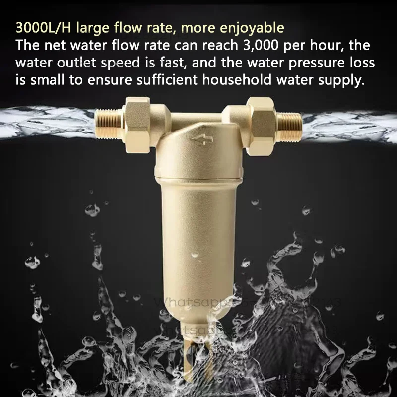 Household  Full Copper Pre-Filter Backwash Tap Water Floor Heating Pipe High Temperature Hot Water Purifier To Remove Scale