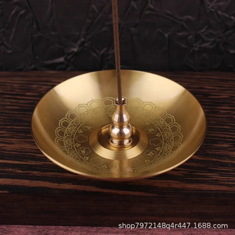 Brass Nine- Holder Gourd Stand Burner Tray Sandalwood Incense Seat Agarwood Multi-Hole House