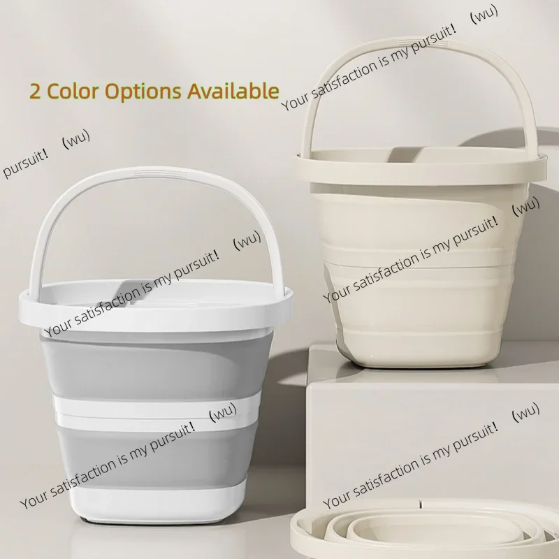 10L Collapsible Water Bucket with Handle Portable Foldable Pail for Fishing, Camping Travel, Easy Storage for Outdoor Daily Use