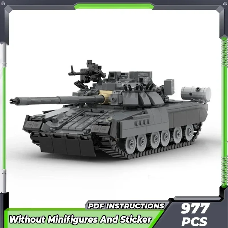 Bloques de construcción Moc, modelo de coche militar, T-80UK, tecnología de tanque de batalla principal, bloques modulares, regalos, juguetes de Navidad, conjuntos DIY de montaje