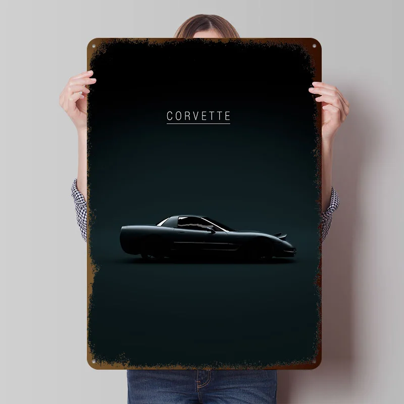 2002 Corvette C5 Poster Customized Wall Art Vintage Metal Signs Retro Tin Plaque for Man Cave Decoration Home Decor Accessories