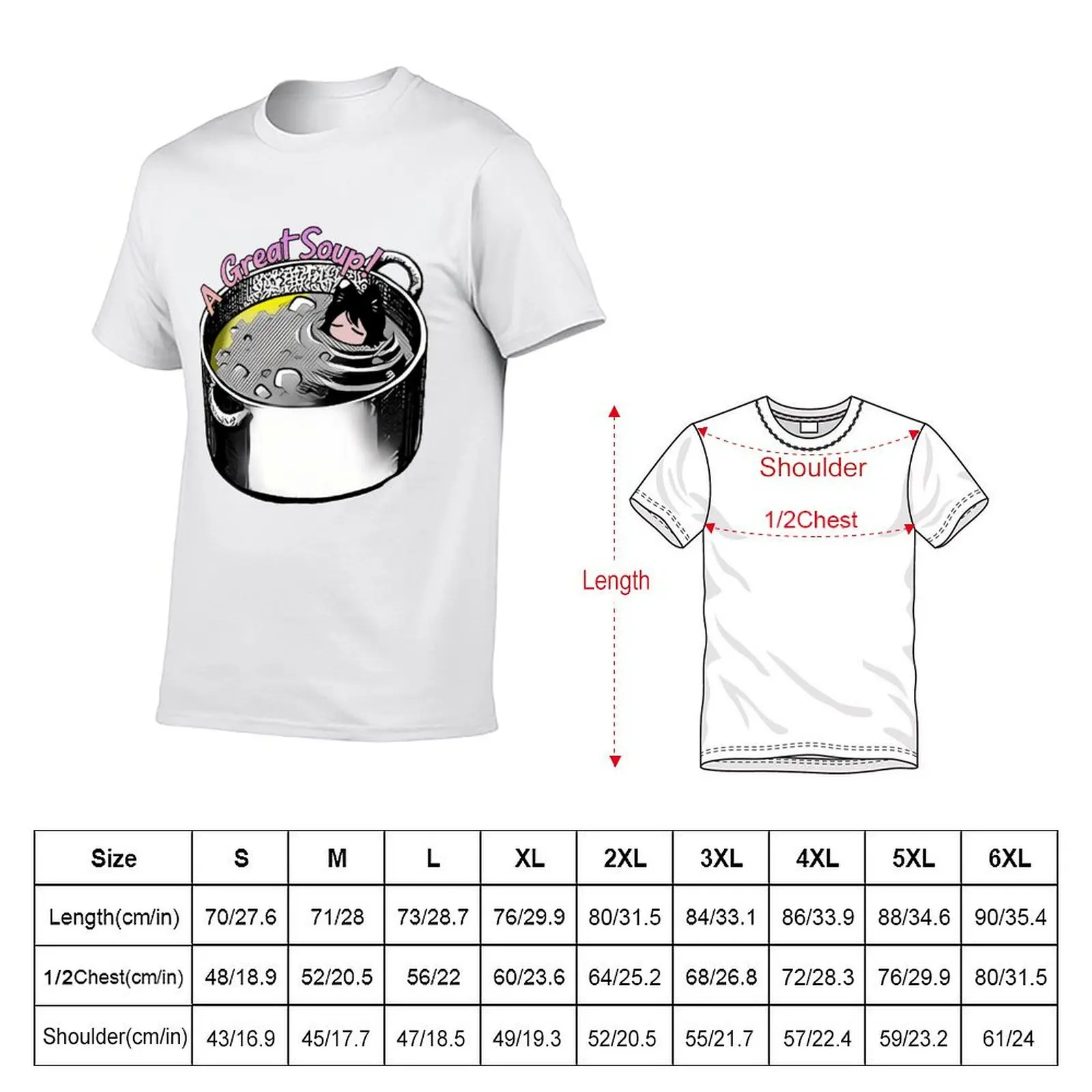 Dungeon Meshi Catgirl Soup T-Shirt Fashion Graphic Tee for Men