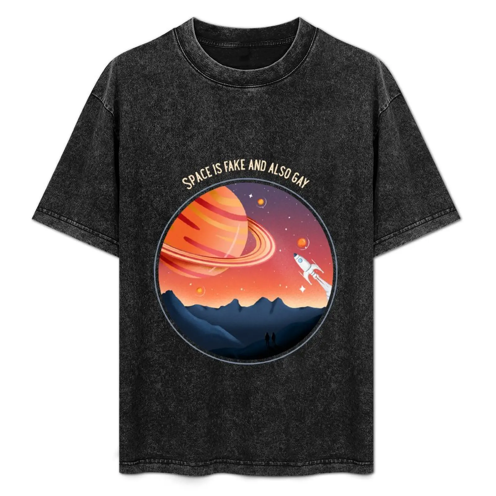 

Space is Fake T-Shirt vintage t shirts vintage graphic tee vintage clothes heavyweights t shirts men