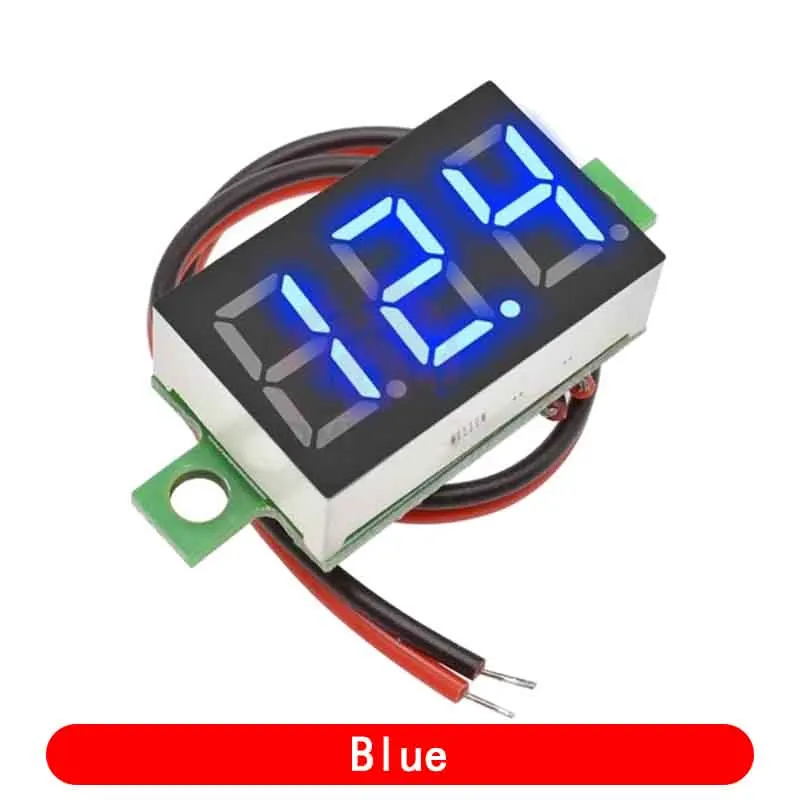 Voltímetro con pantalla de 3 dígitos DC 4,7-32V rojo/azul/verde/blanco 0,36 pulgadas Mini Panel Digital LED voltímetro medidor de voltaje probador