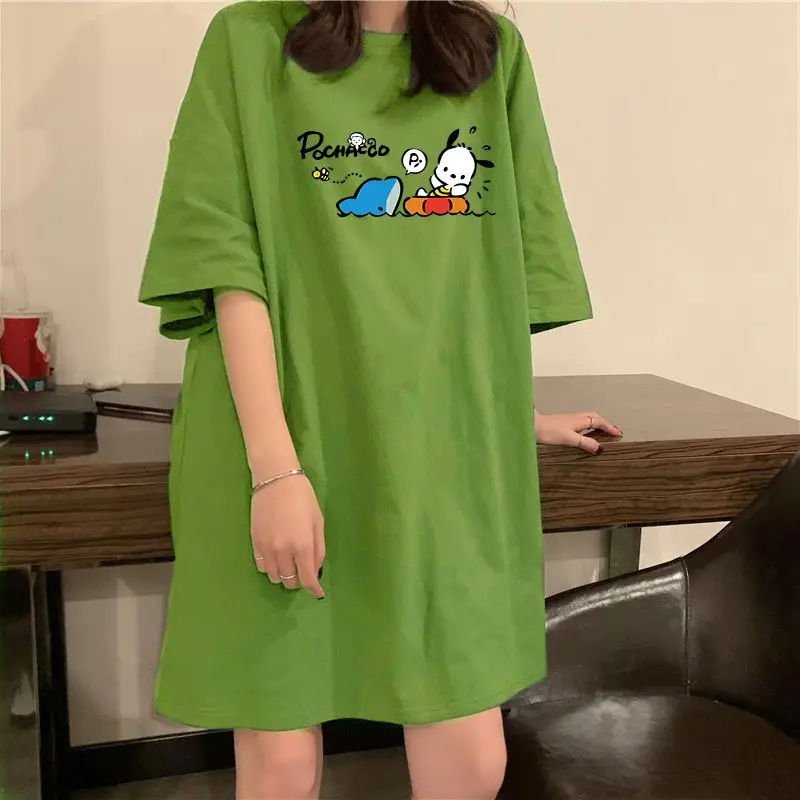 Pajamas Pochacco New Style Women's Summer Cute Best-Selling Mid-Length Nightgown Comfortable Loose Short-Sleeved T-Shirt Gift