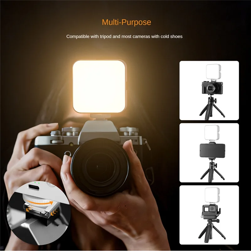 

ABFM-LED Pocket Light Portable Rechargeable Mini Fill Light For Video Recording Makeup Camera Laptop Selfie Light