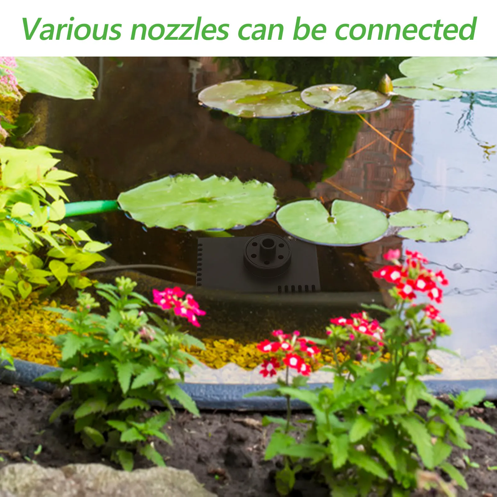 

7V 1.5W Solar Water Pump Fountain for Small Pond Bird Bath Garden Decor Brushless Motor 180L H Multiple Nozzle Shapes Outdoor